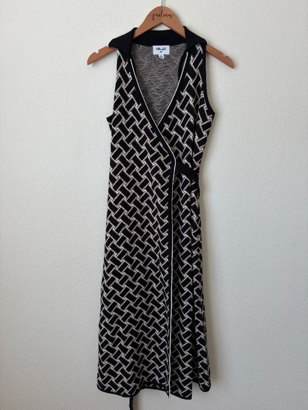 DVF Diane von Furstenberg Target Dress Womens XS Knit Wrap Geometric Sleeveless